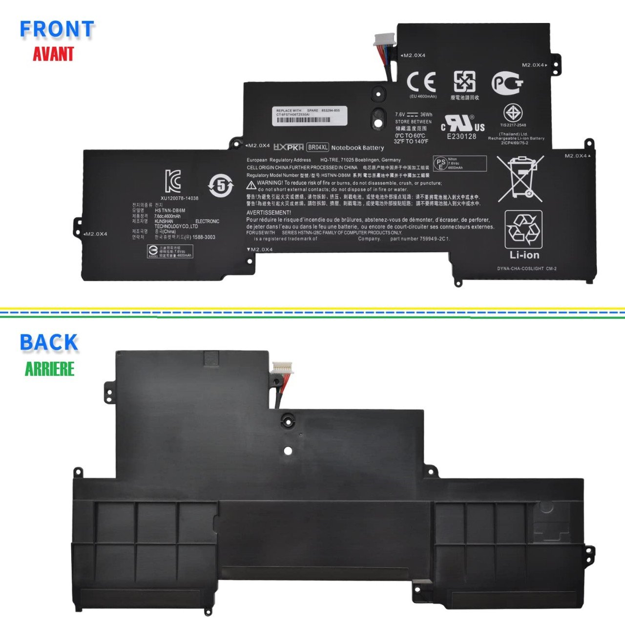 BATTERIE ORDINATEUR PORTABLE - BR04XL POUR LAPTOPS HP EliteB...