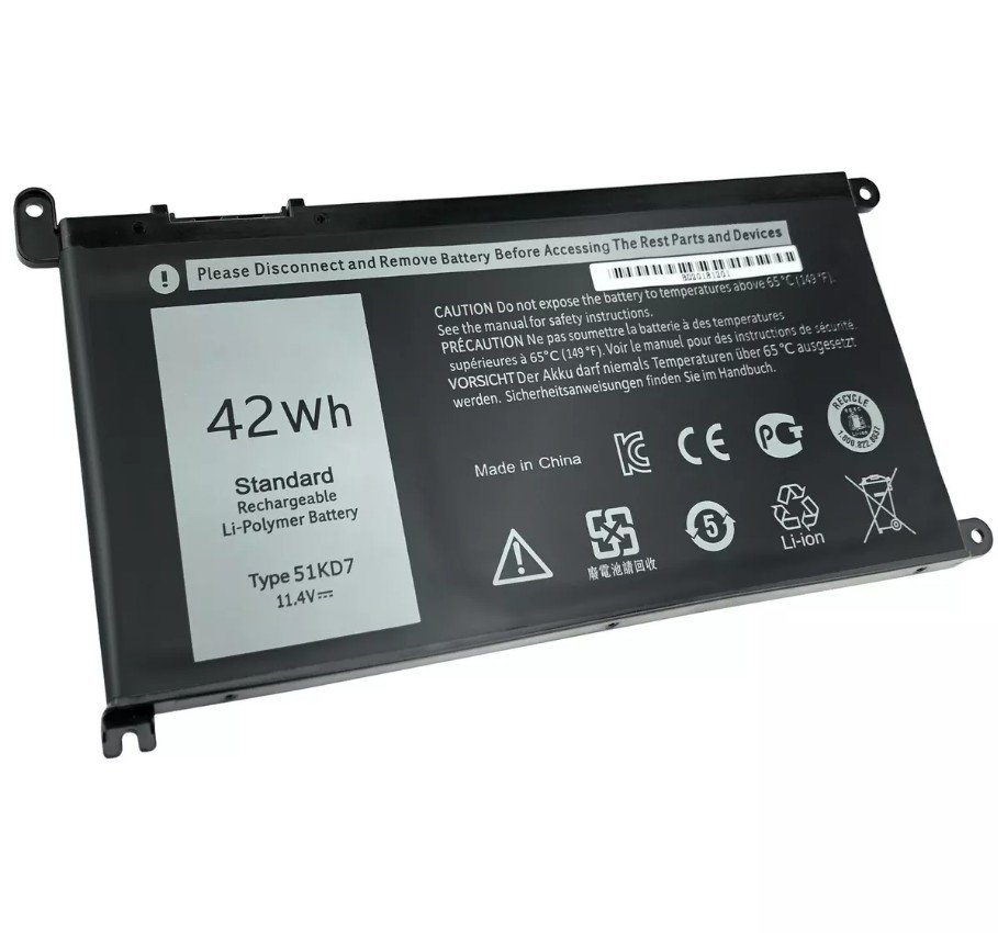 BATTERIE ORDINATEUR PORTABLE - 51KD7 POUR LAPTOPS DELL Chrom...