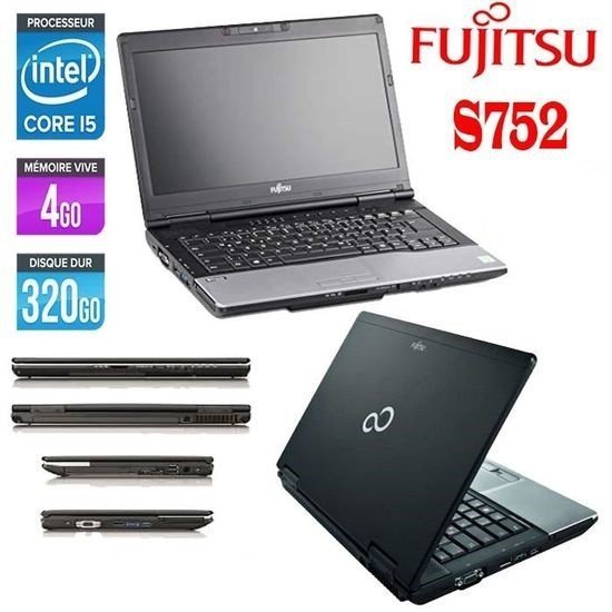 FUJITSU LIFEBOOK S752 Intel Core i5-3230M @ 2,60 GHz 4 go ram ddr3, 320 gb hdd, 14 pouce hd-led