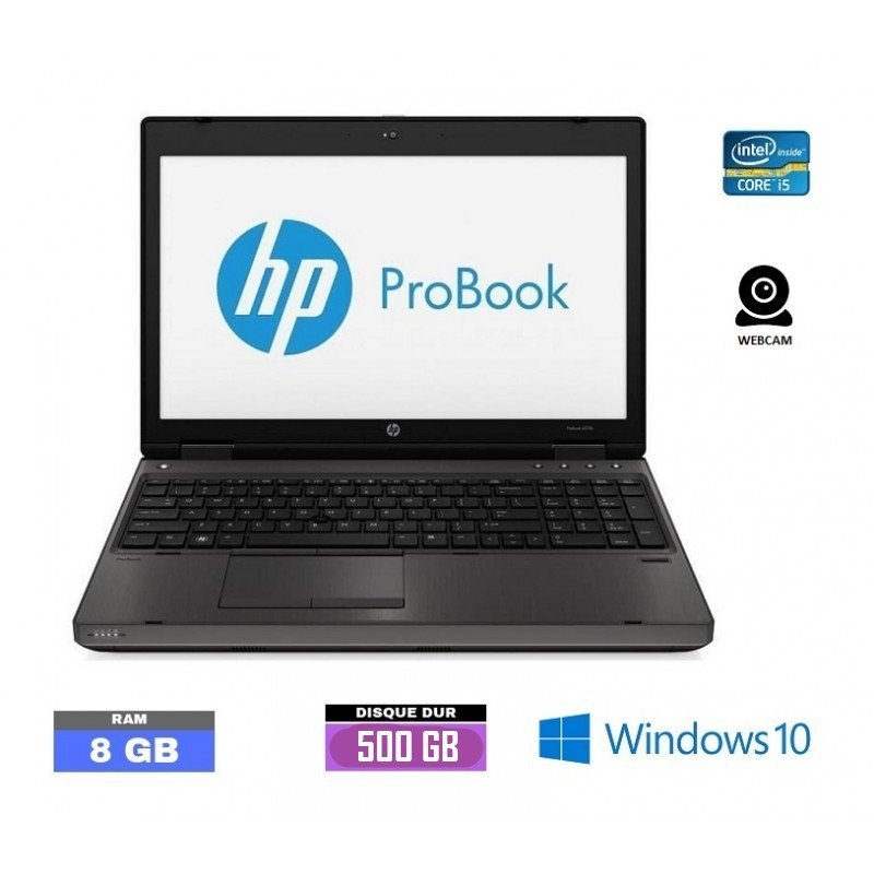 HP	PROBOOK 6570B Intel Core i5-3210M @ 2.50 GHz, 8 go ram ddr3, 500 gb hdd, 15.6 pouce hd