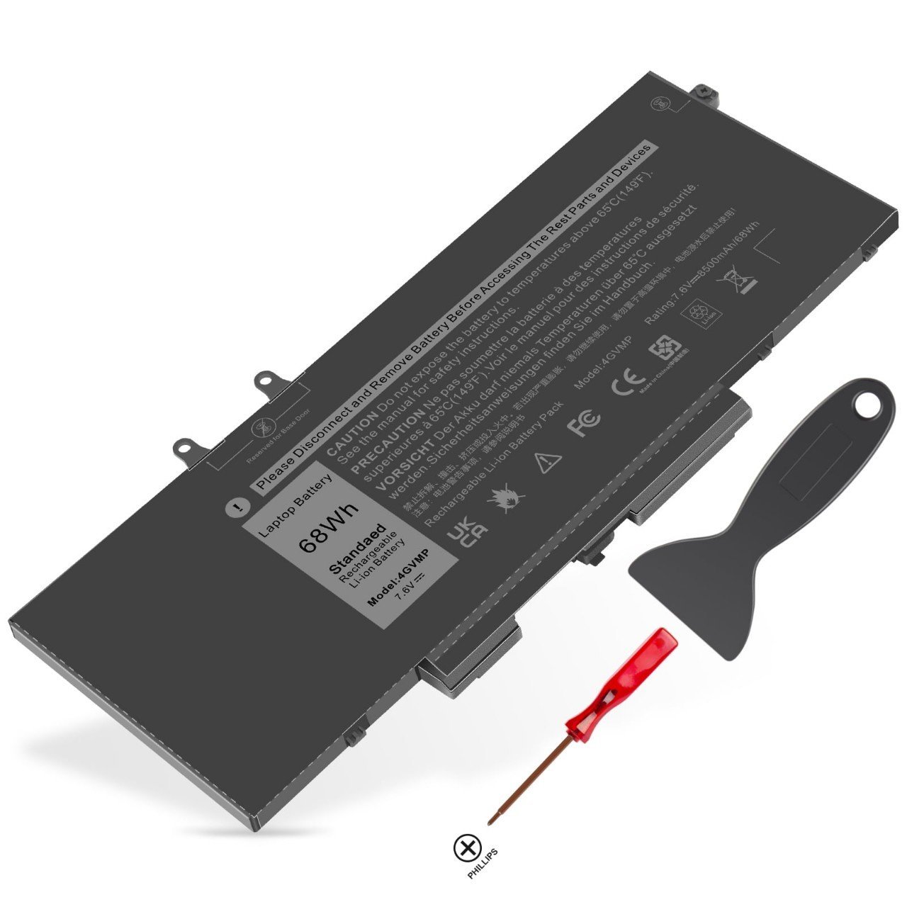 DELL 4GVMP BATTERIE ORDINATEUR PORTABLE POUR LAPTOPS DELL Latitude 5400 E5400 Series / 5410 E5410 Series / 5500 E5500 Series / 1V1XF / R8D7N / 9JRYT / 09JRYT