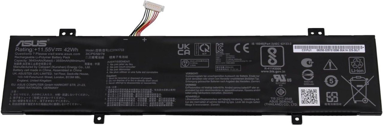 Batterie ASUS C31N1733 Original Batterie 42Wh pour VivoBook Flip 14 TP412FA, VivoBook Flip 14 TP412UA
