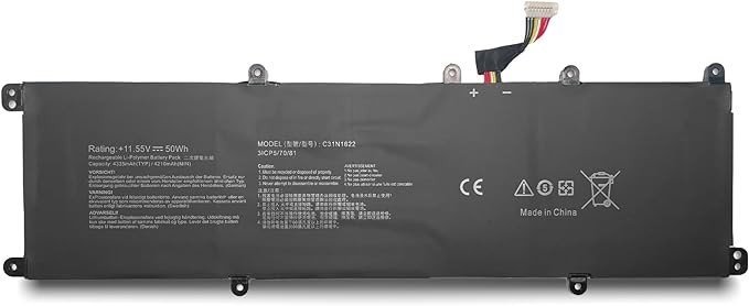 BATTERIE ORDINATEUR PORTABLE- C31N1622 POUR LAPTOPS ASUS  Zenbook UX430UAR  Zenbook UX430UN  Zenbook UX430UNR  Zenbook UX3430UA  Zenbook UX3430UA-GV009 Zenbook UX530UQ / 31CP5-70-81 / 31CP57081