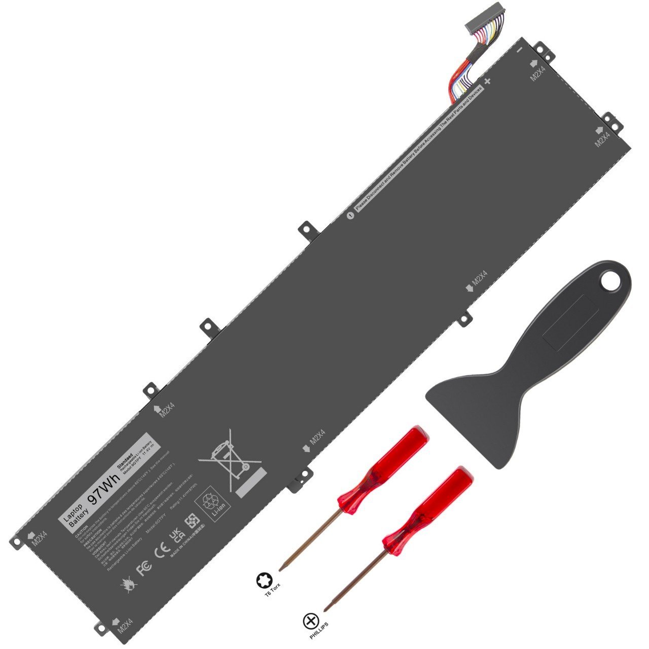 BATTERIE ORDINATEUR PORTABLE - 6GTPY POUR  LAPTOPS DELL  XPS 15 9550; 9570 Series; 7590 Series; H5H20 - P83F - 5D91C - 0GPM03 - GPM03