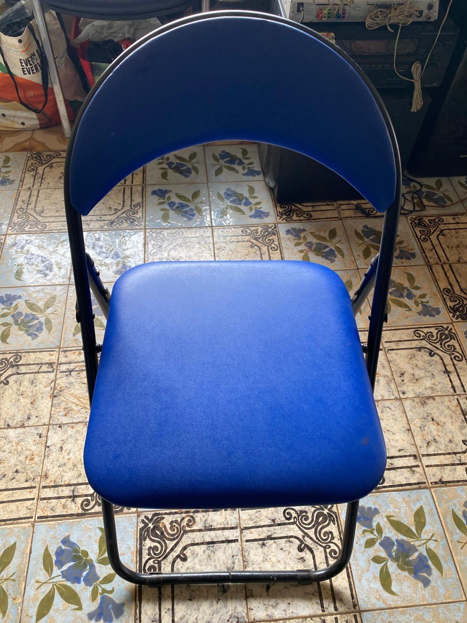 Chaise Pliable Cuisine/Visiteur Bleu/Noir