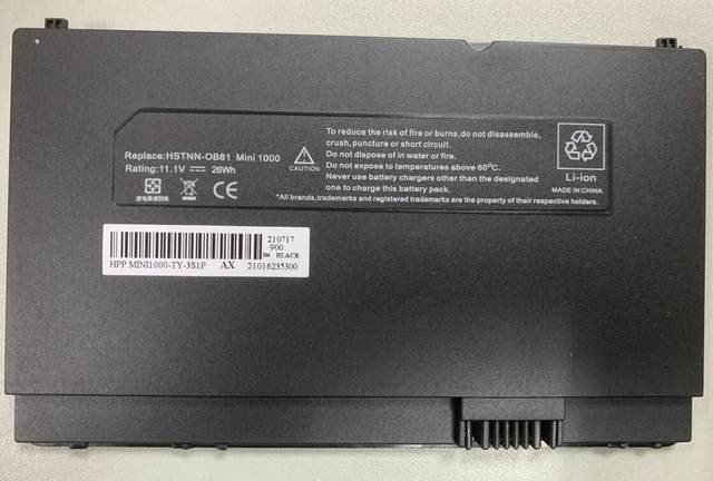 BATTERIE ORDINATEUR PORTABLE - HSTNN-OB81 POUR LAPTOPS HP MINI1000; HP Mini 1000; Mini 1020LA; Mini 1020TU; Mini 1024TU; Mini 1097EI; HSTNN-OB81; 504610-001; 506916-371; FZ332A; AFZ332AA-ABB