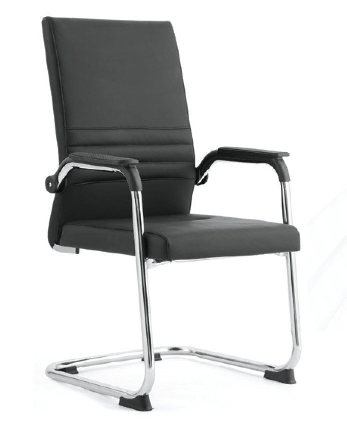 Chaise de bureau sans roulettes, chaise de salle d'attente en cuir pour les institutions financières