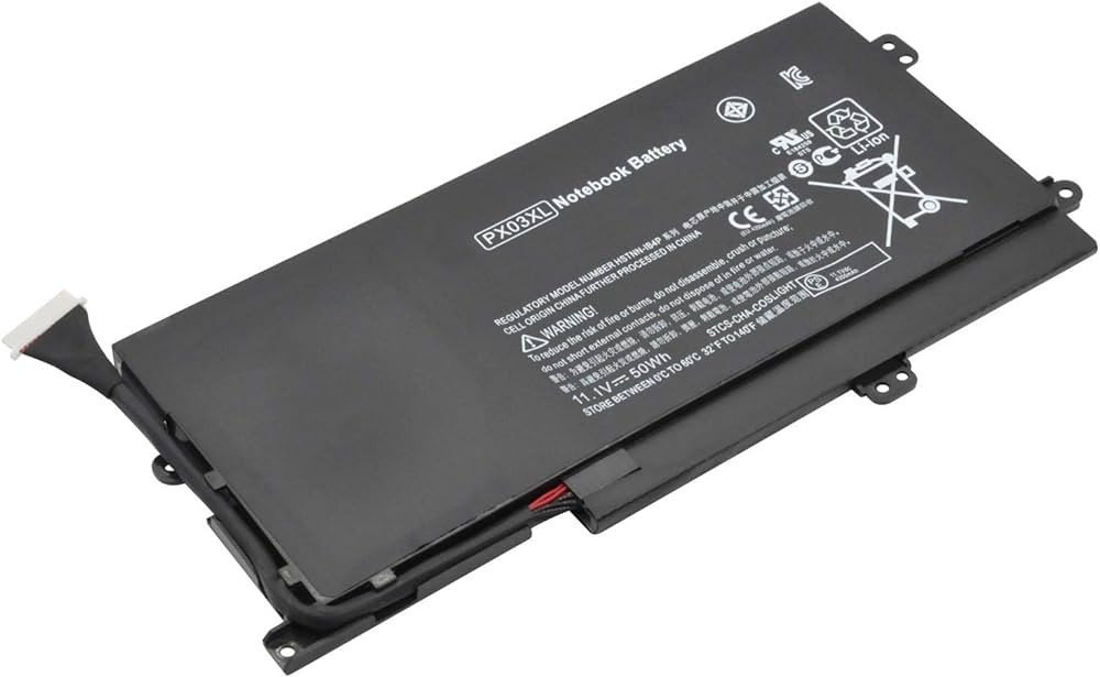 BATTERIE ORDINATEUR PORTABLE - PX03XL POUR  LAPTOPS HP ENVY 14 sleekbook; HP ENVY 14 Ultrabook; HP ENVY Touchsmart 14 sleekbook; HP ENVY Touchsmart ultrabook; PX03XL; 714762-2c1; 714762-421; Hstnn-lb4p; Tpn-c109