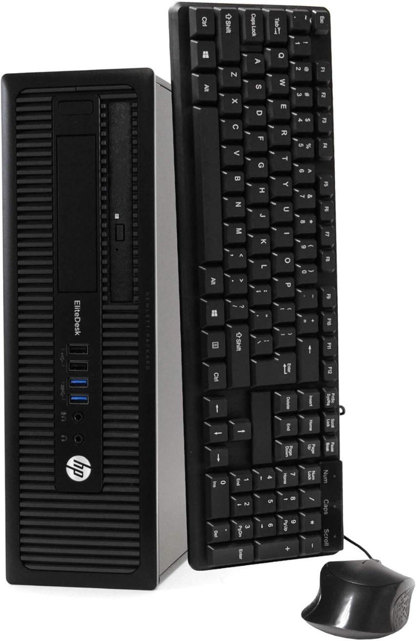 HP EliteDesk 800 G1 SFF Ordinateur de bureau professionnel haute performance, Intel Quad Core i5-4590 jusqu'à 3,7 GHz, 8 Go de RAM, HHD 256 Go (démarrage), DVD, Windows 10