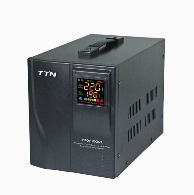 Stabilisateur tension pour maison régulateur de tension monophasé stabilisateur TNT 1000VA- couleur noir/blanc - 1 ans de garantie