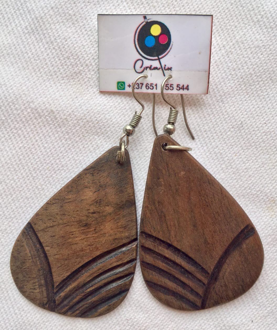 Boucles d’oreilles bois marron