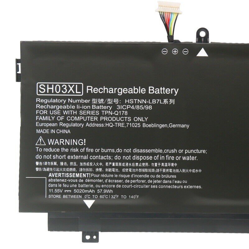BATTERIE ORDINATEUR PORTABLE - SH03XL POUR LAPTOPS HP Spectr...